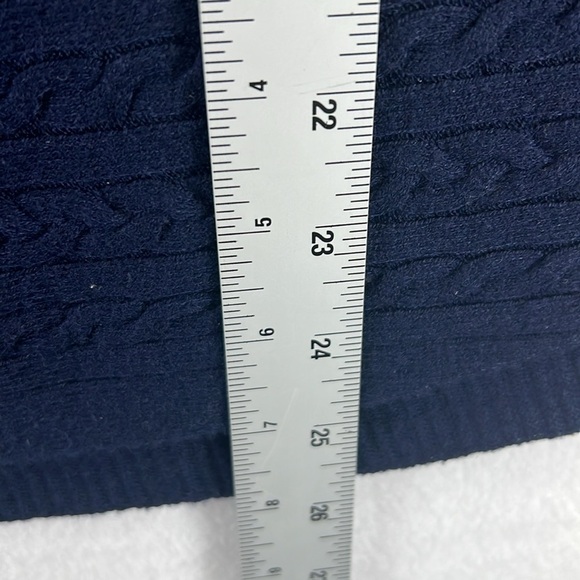 Market & Spruce Pullover Sweater XL Navy Boatneck 3/4 Sleeves Horizontal Knit - Picture 6 of 7